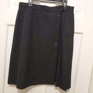 Bill Haire Black Wool pleated wrap skirt - 12